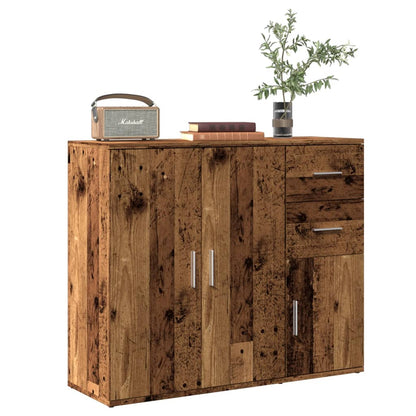 Dressoir 91x29,5x75 cm bewerkt hout oud houtkleurig