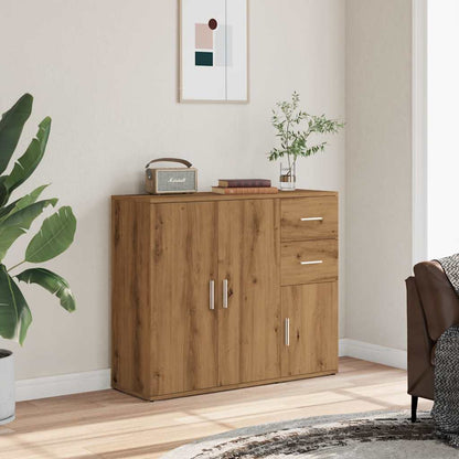 Dressoir 91x29,5x75 cm bewerkt hout artisanaal eikenkleurig