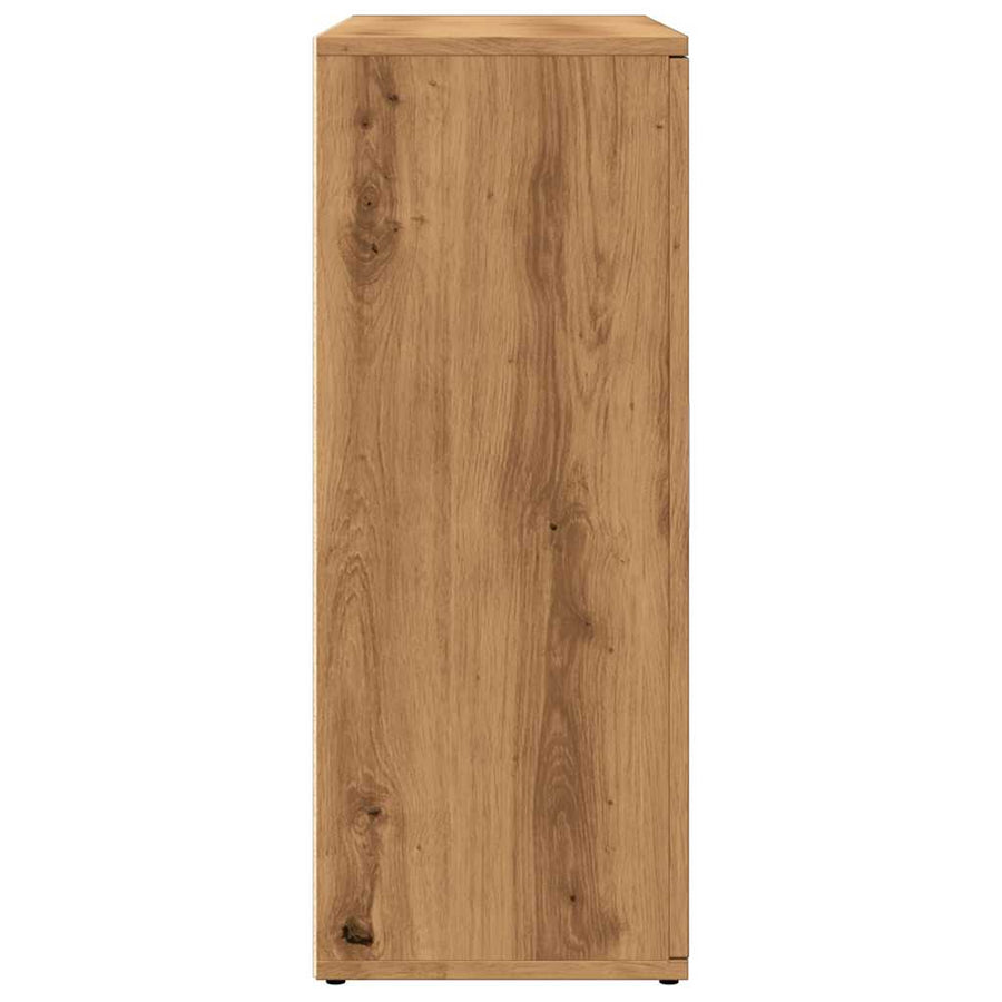 Dressoir 91x29,5x75 cm bewerkt hout artisanaal eikenkleurig