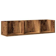 Cd-wandschap 75x18x18 cm bewerkt hout oud houtkleurig
