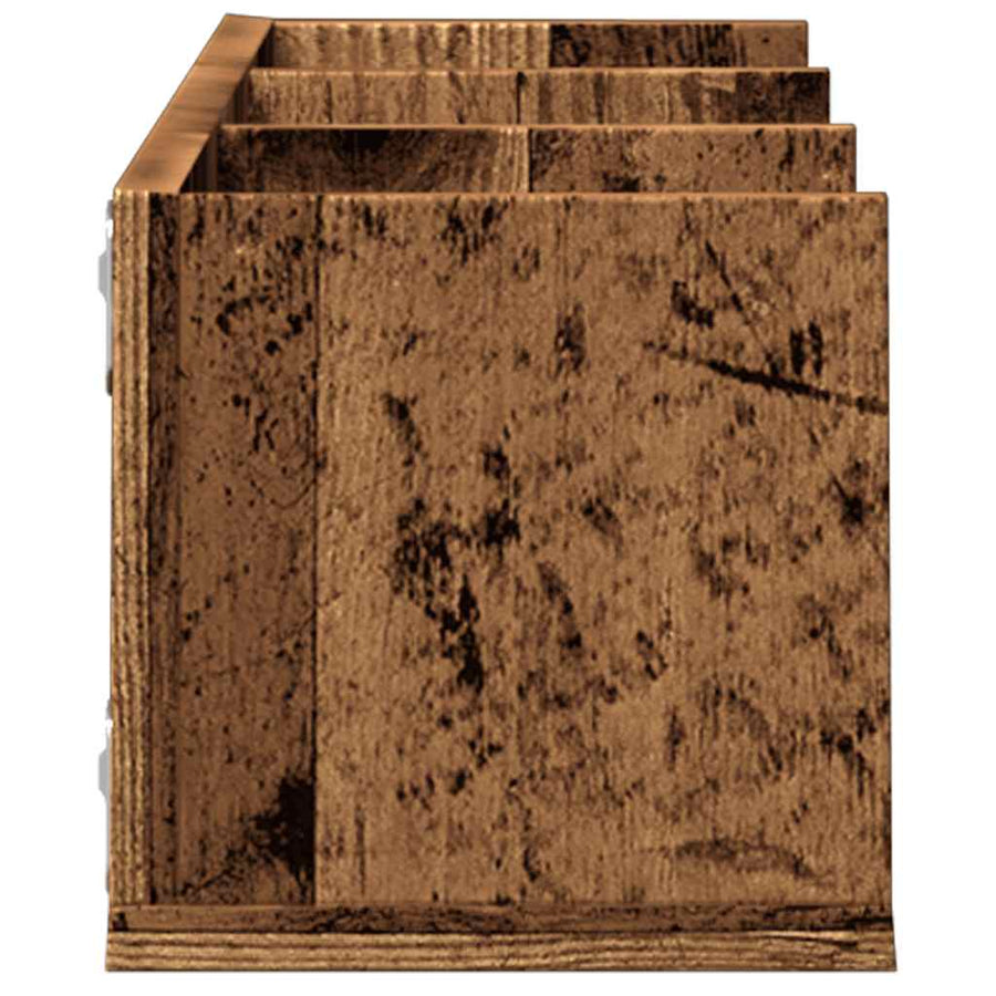 Cd-wandschap 75x18x18 cm bewerkt hout oud houtkleurig