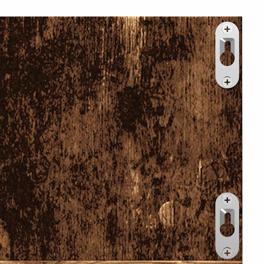 Cd-wandschap 75x18x18 cm bewerkt hout oud houtkleurig