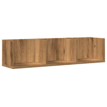 CD-wandschap 75x18x18 cm bewerkt hout artisanaal eikenkleurig