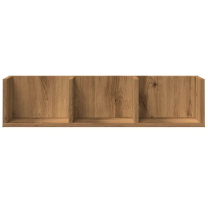CD-wandschap 75x18x18 cm bewerkt hout artisanaal eikenkleurig