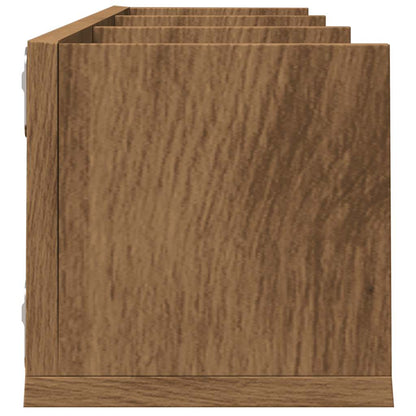CD-wandschap 75x18x18 cm bewerkt hout artisanaal eikenkleurig