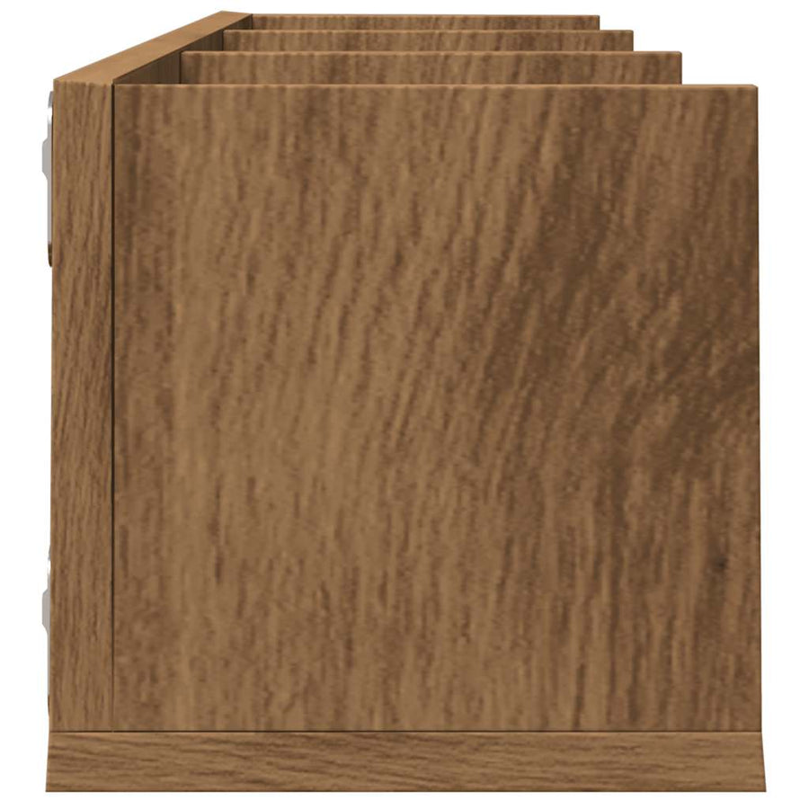 CD-wandschap 75x18x18 cm bewerkt hout artisanaal eikenkleurig