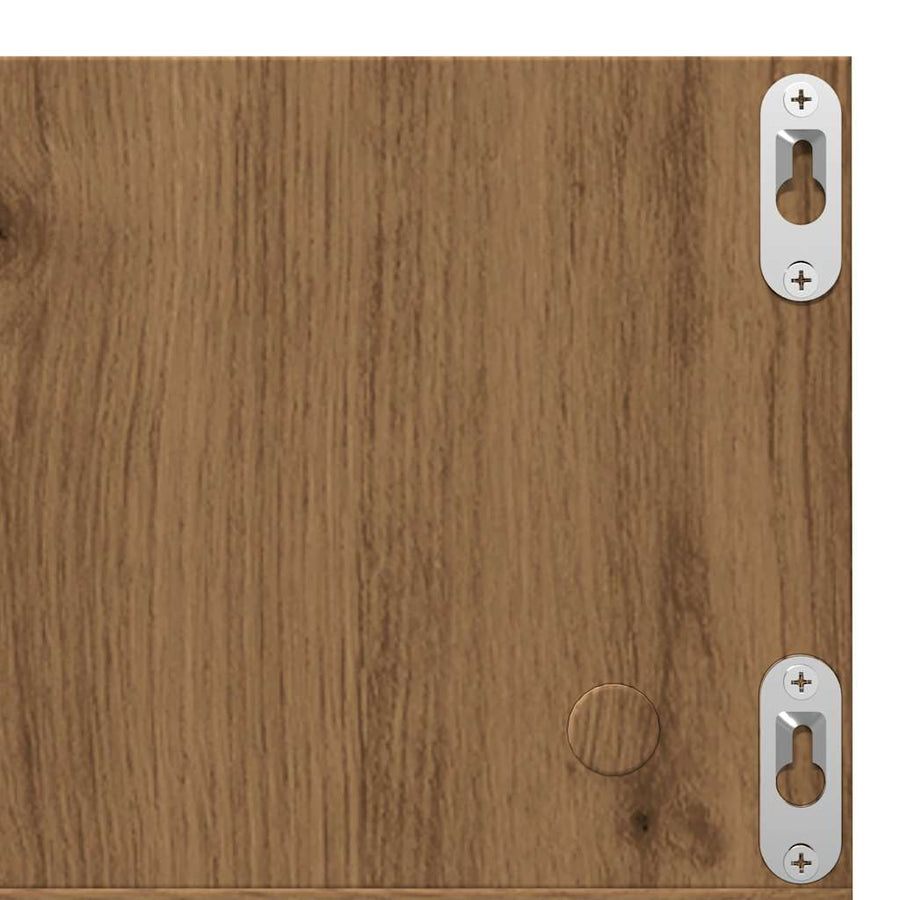 CD-wandschap 75x18x18 cm bewerkt hout artisanaal eikenkleurig