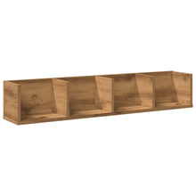 CD-wandschap 100x18x18 cm bewerkt hout artisanaal eikenkleurig