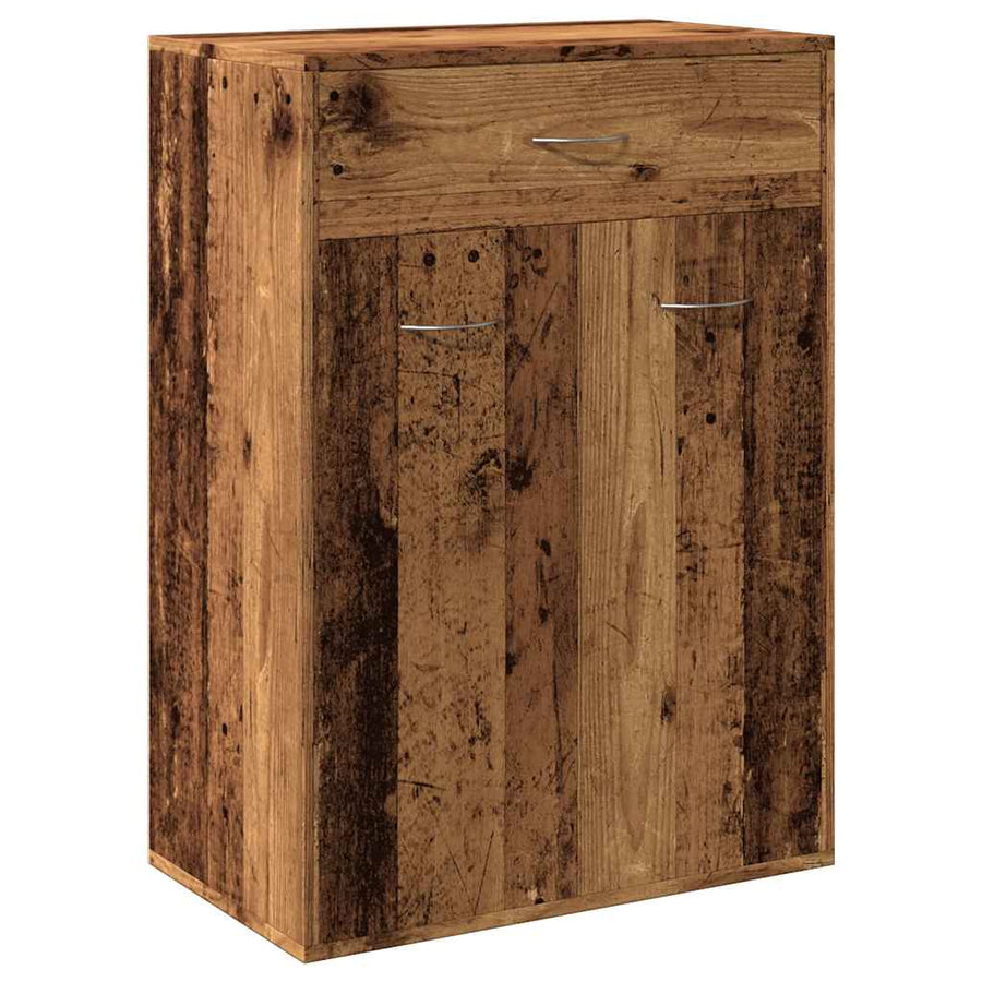 Schoenenkast 60x35x84 cm bewerkt hout oud houtkleurig
