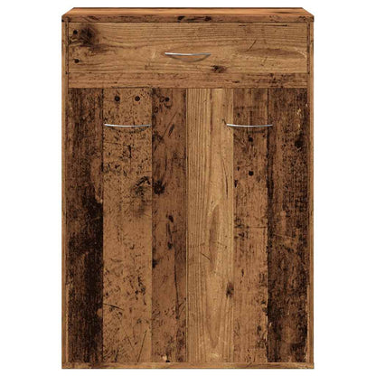 Schoenenkast 60x35x84 cm bewerkt hout oud houtkleurig