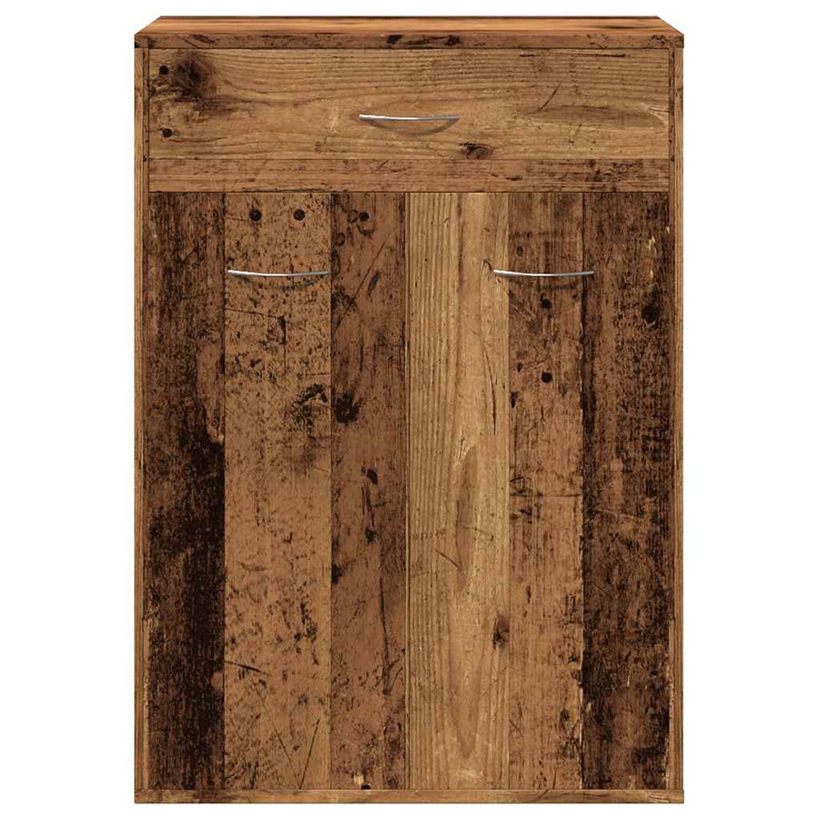 Schoenenkast 60x35x84 cm bewerkt hout oud houtkleurig