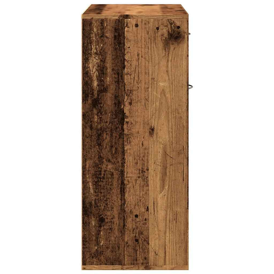 Schoenenkast 60x35x84 cm bewerkt hout oud houtkleurig