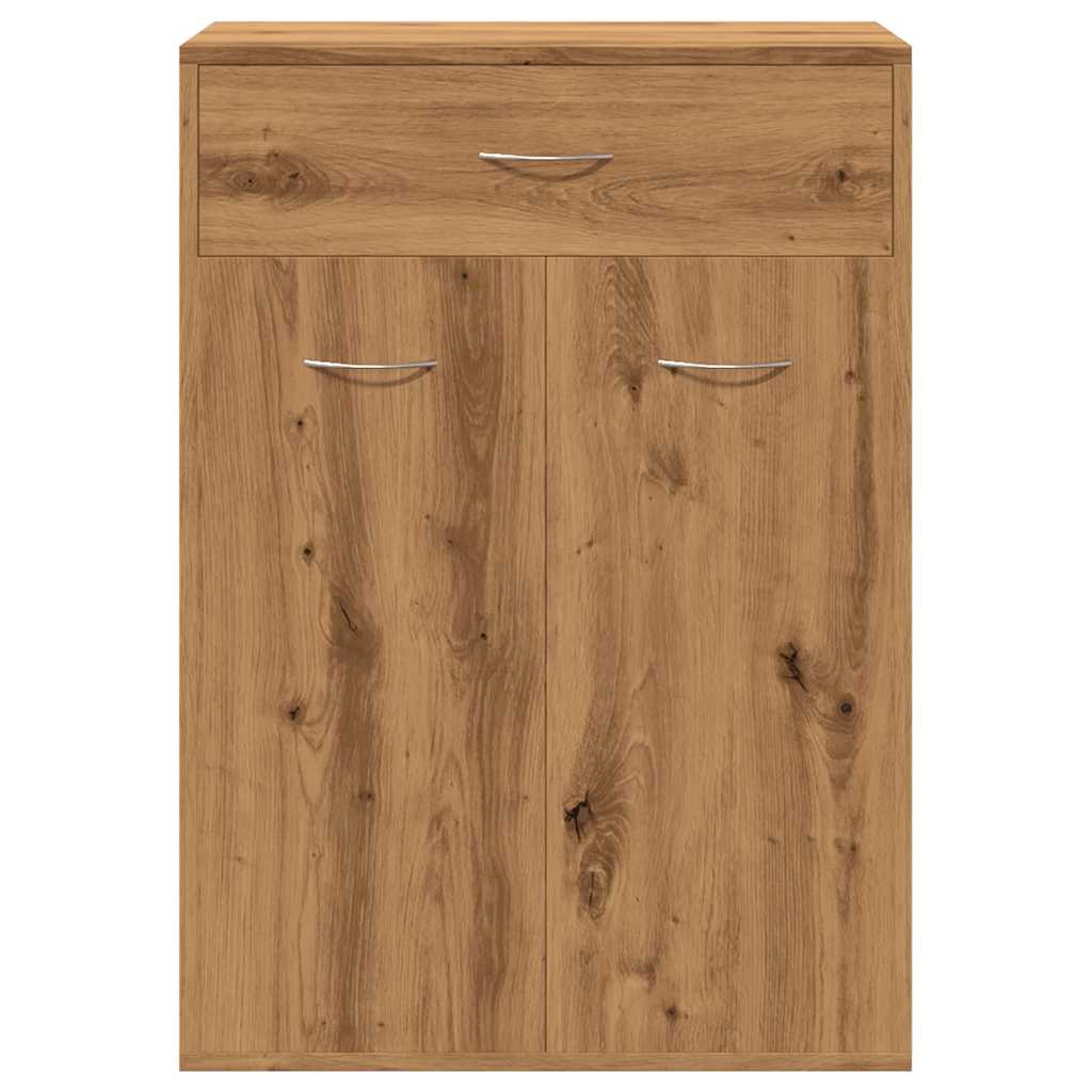 Schoenenkast 60x35x84 cm bewerkt hout artisanaal eikenkleur