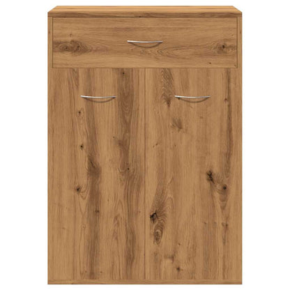 Schoenenkast 60x35x84 cm bewerkt hout artisanaal eikenkleur