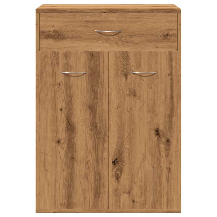 Schoenenkast 60x35x84 cm bewerkt hout artisanaal eikenkleur