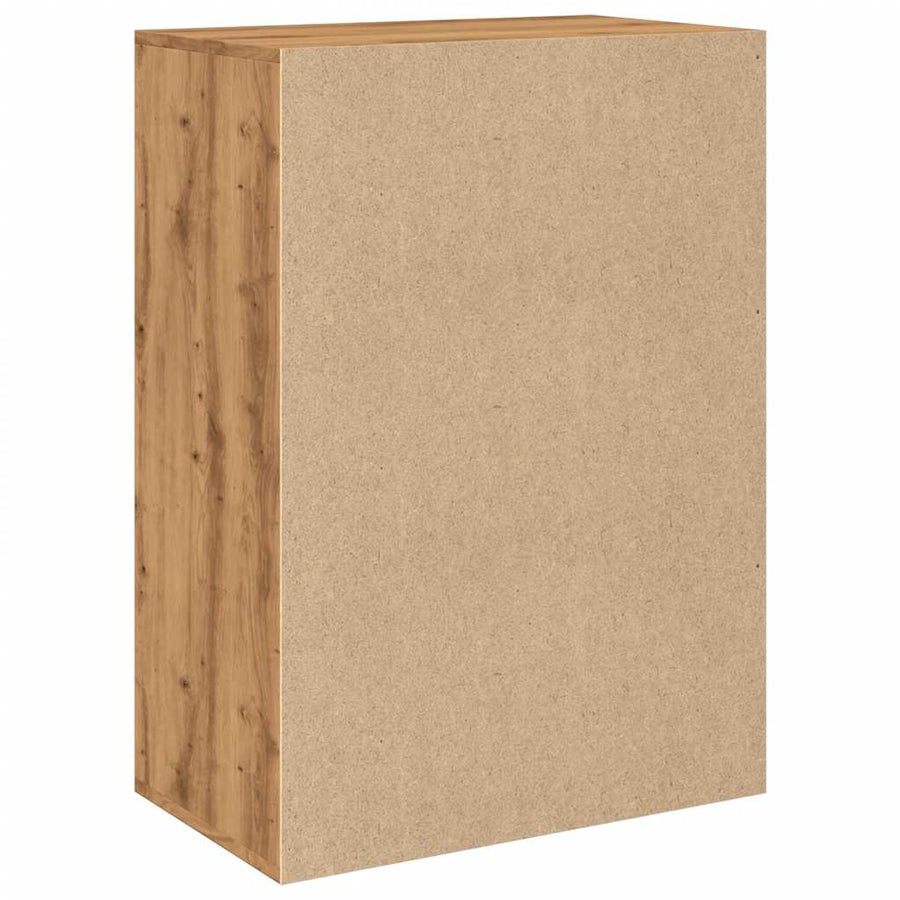 Schoenenkast 60x35x84 cm bewerkt hout artisanaal eikenkleur