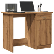 Desk 100x50x76 cm treated wood artisanal oak color