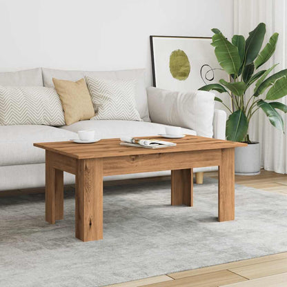 Salontafel 100x60x42 cm bewerkt hout artisanaal eikenkleur