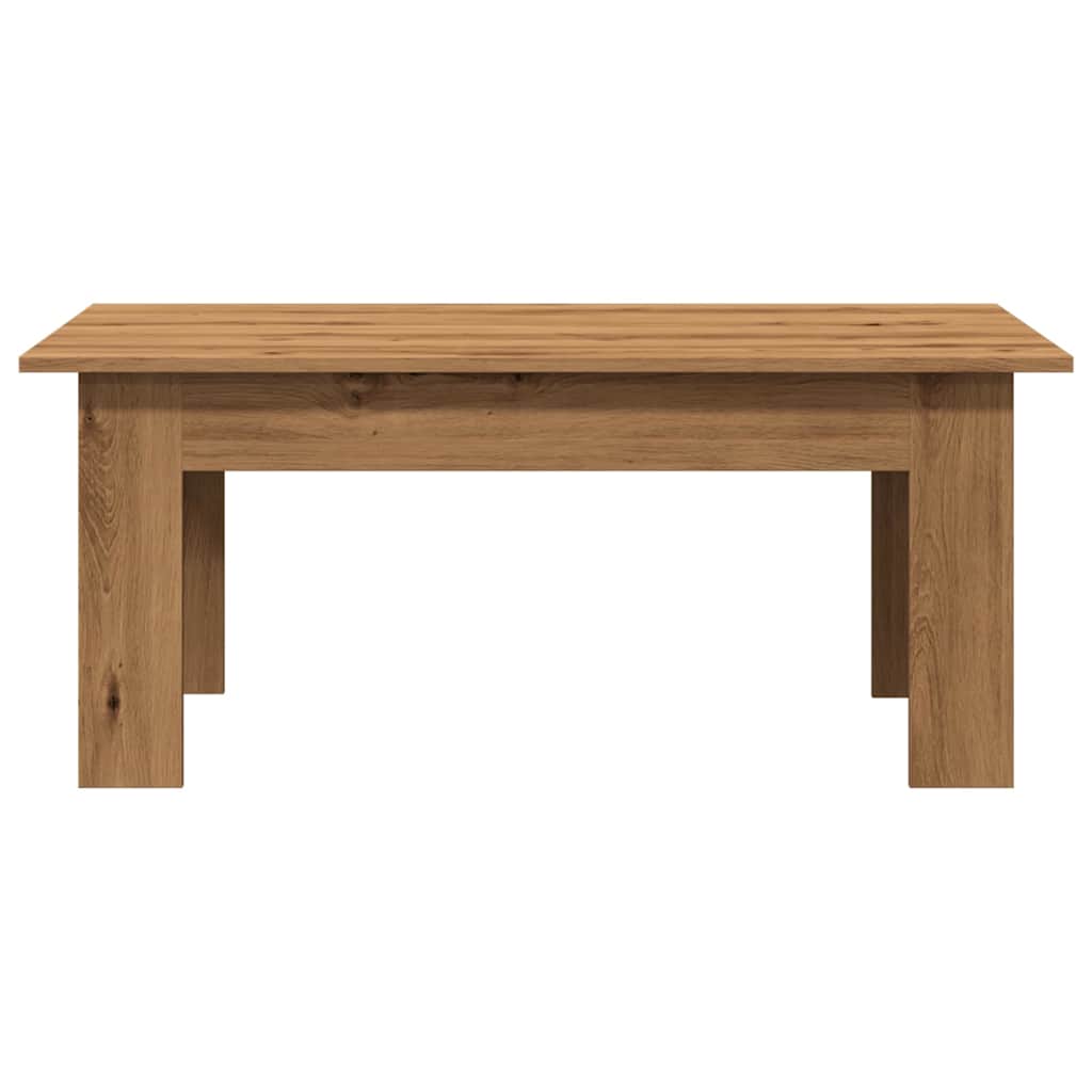 Salontafel 100x60x42 cm bewerkt hout artisanaal eikenkleur