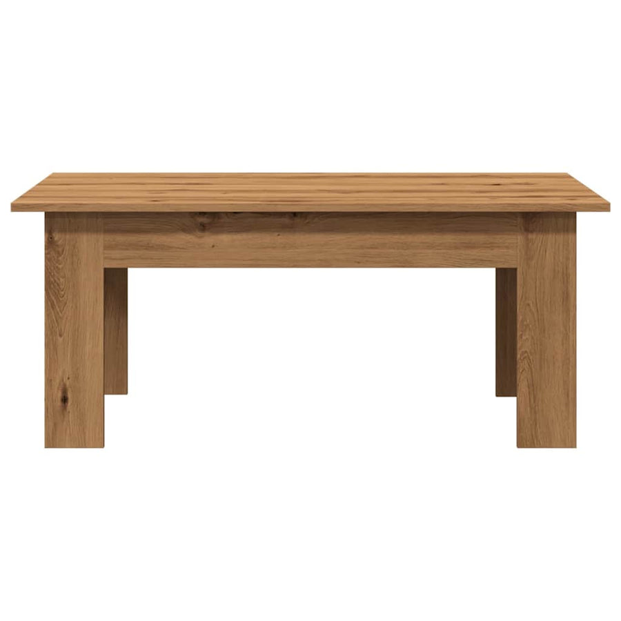 Salontafel 100x60x42 cm bewerkt hout artisanaal eikenkleur