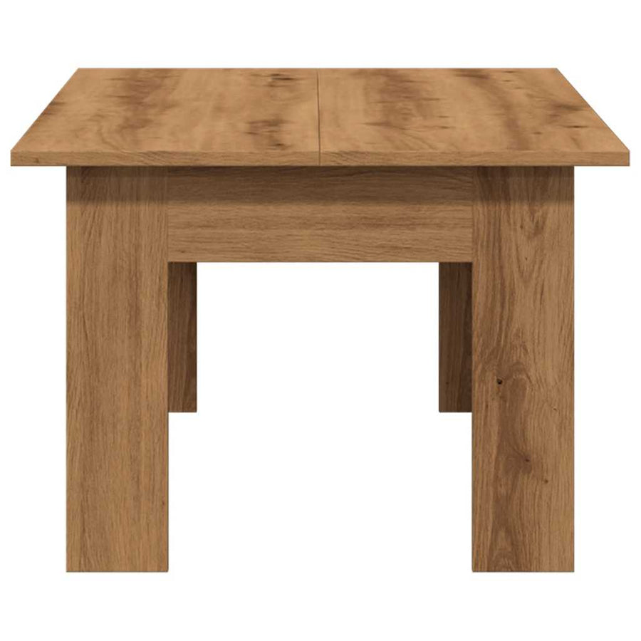 Salontafel 100x60x42 cm bewerkt hout artisanaal eikenkleur