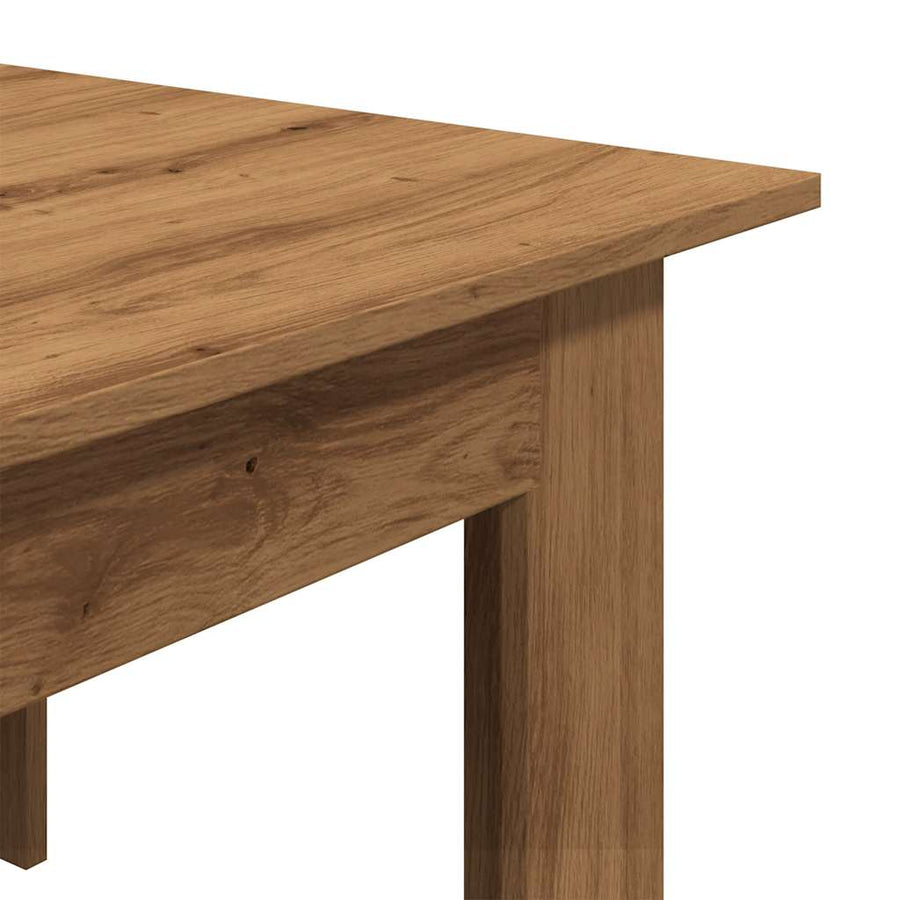 Salontafel 100x60x42 cm bewerkt hout artisanaal eikenkleur