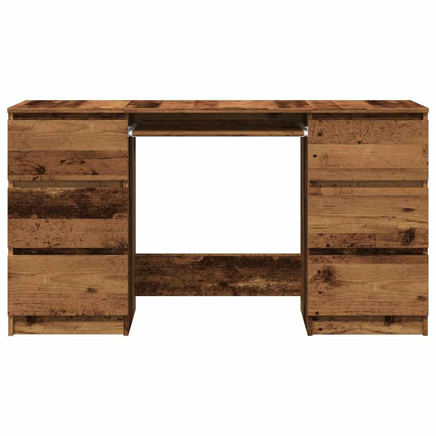 Schrijftafel 140x50x77 cm bewerkt hout oud houtkleurig