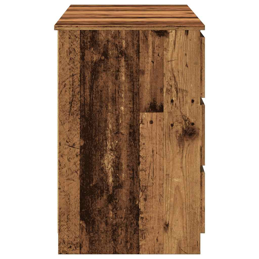 Schrijftafel 140x50x77 cm bewerkt hout oud houtkleurig
