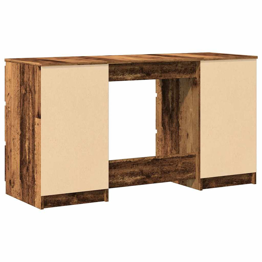 Schrijftafel 140x50x77 cm bewerkt hout oud houtkleurig