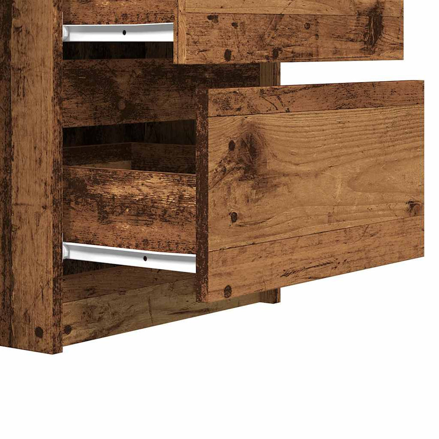 Schrijftafel 140x50x77 cm bewerkt hout oud houtkleurig