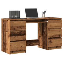 Schrijftafel 140x50x77 cm bewerkt hout oud houtkleurig