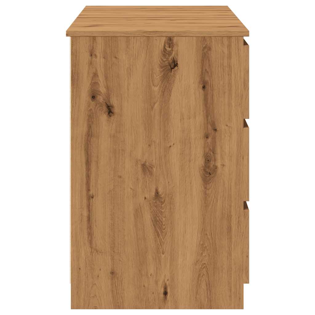 Bureau 140x50x77 cm bewerkt hout artisanaal eikenkleur