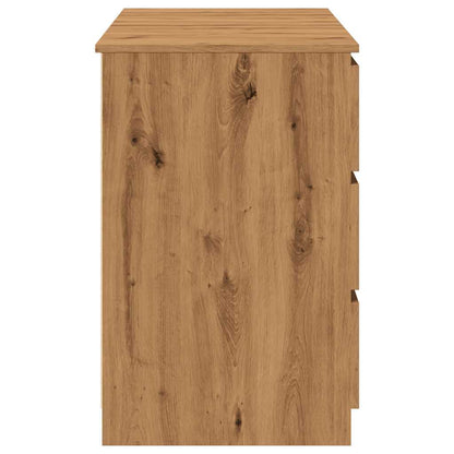 Bureau 140x50x77 cm bewerkt hout artisanaal eikenkleur