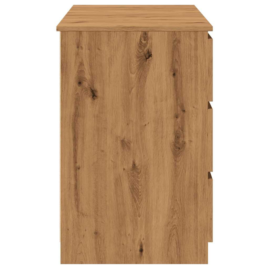 Bureau 140x50x77 cm bewerkt hout artisanaal eikenkleur