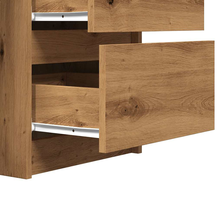 Bureau 140x50x77 cm bewerkt hout artisanaal eikenkleur