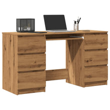 Bureau 140x50x77 cm bewerkt hout artisanaal eikenkleur