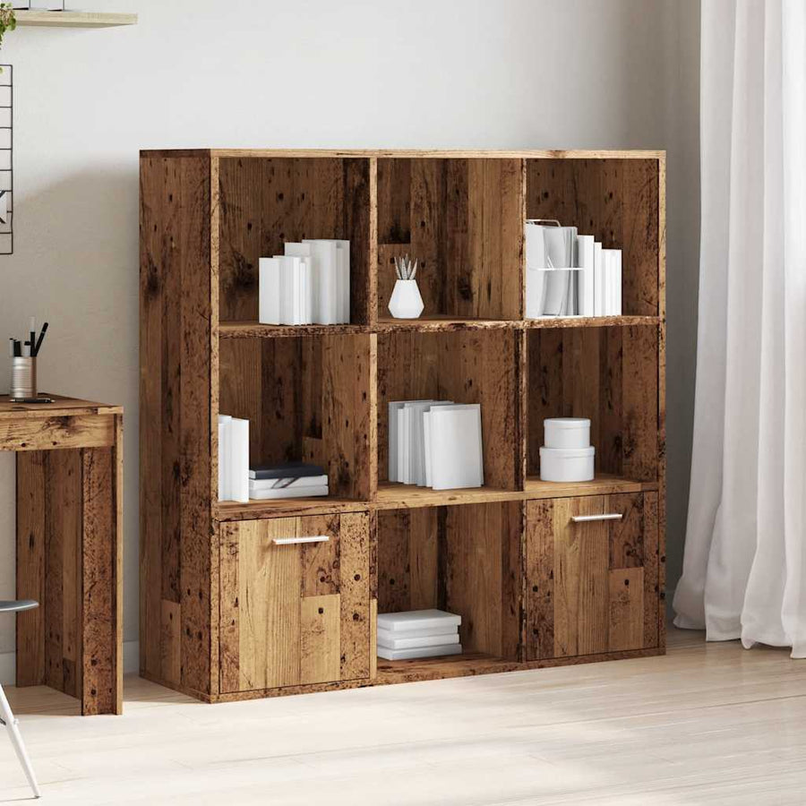 Boekenkast 98x29x97,5 cm bewerkt hout oud houtkleurig
