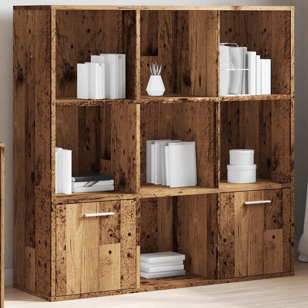 Boekenkast 98x29x97,5 cm bewerkt hout oud houtkleurig