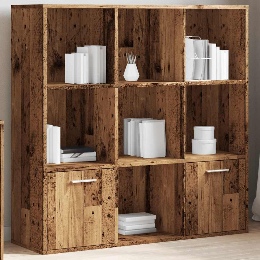 Boekenkast 98x29x97,5 cm bewerkt hout oud houtkleurig