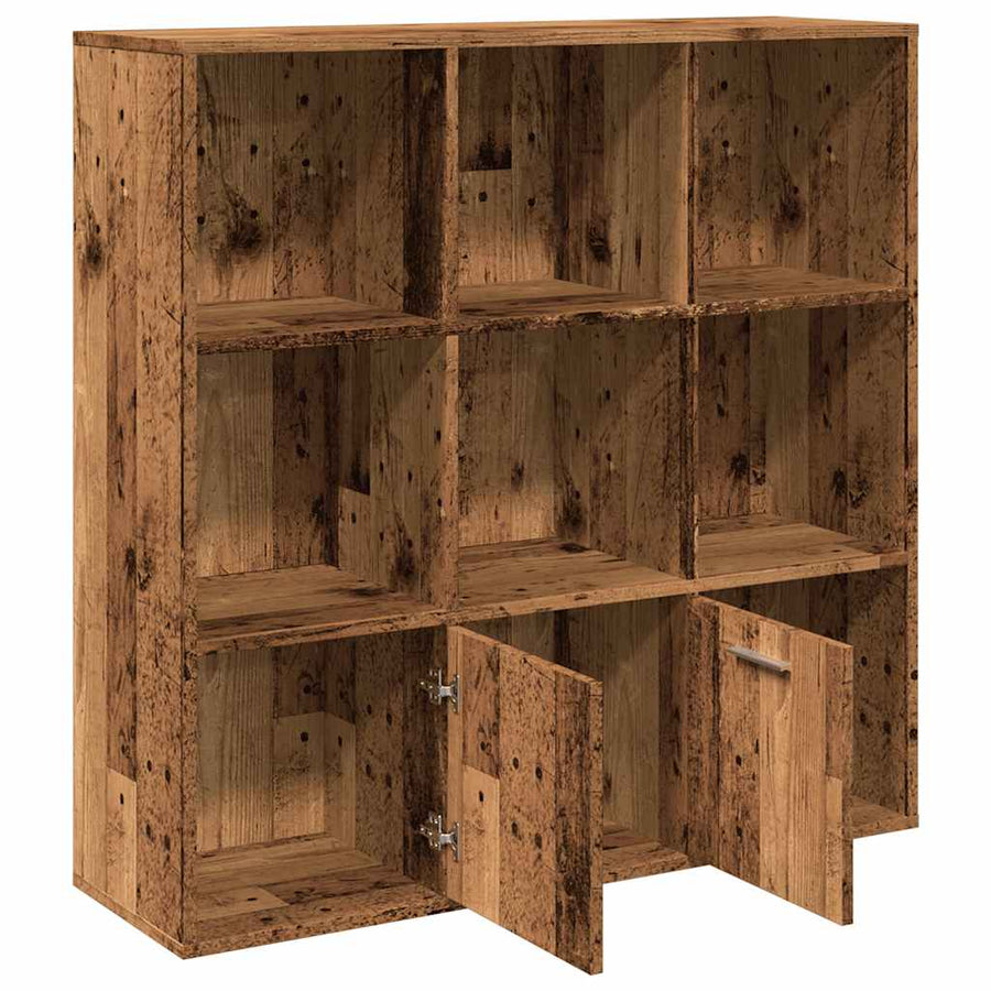 Boekenkast 98x29x97,5 cm bewerkt hout oud houtkleurig