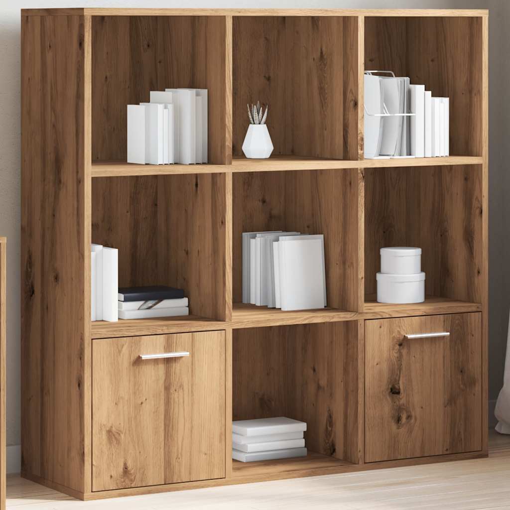 Boekenkast 98x29x97,5 cm bewerkt hout artisanaal eikenkleur