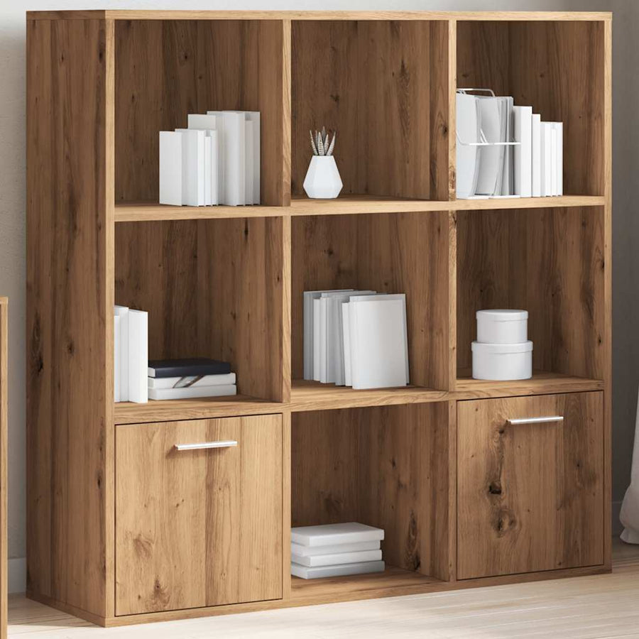 Boekenkast 98x29x97,5 cm bewerkt hout artisanaal eikenkleur