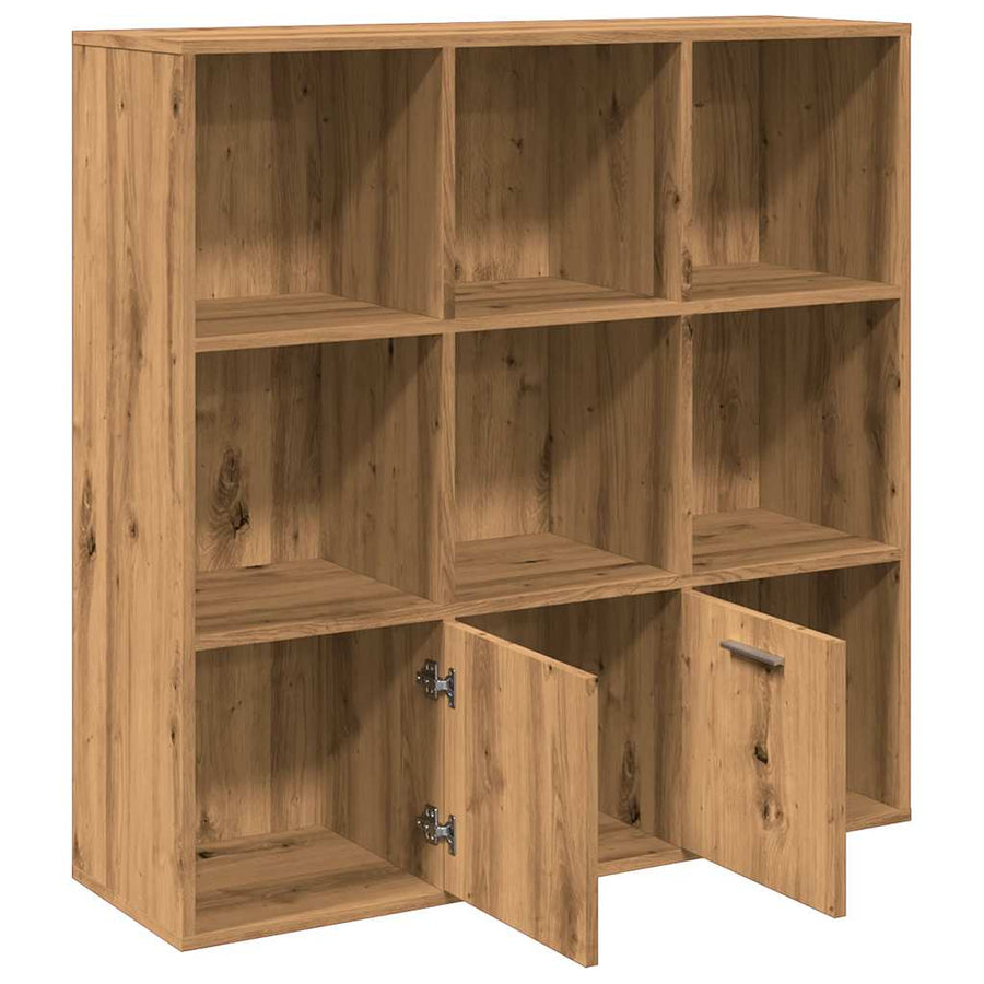 Boekenkast 98x29x97,5 cm bewerkt hout artisanaal eikenkleur
