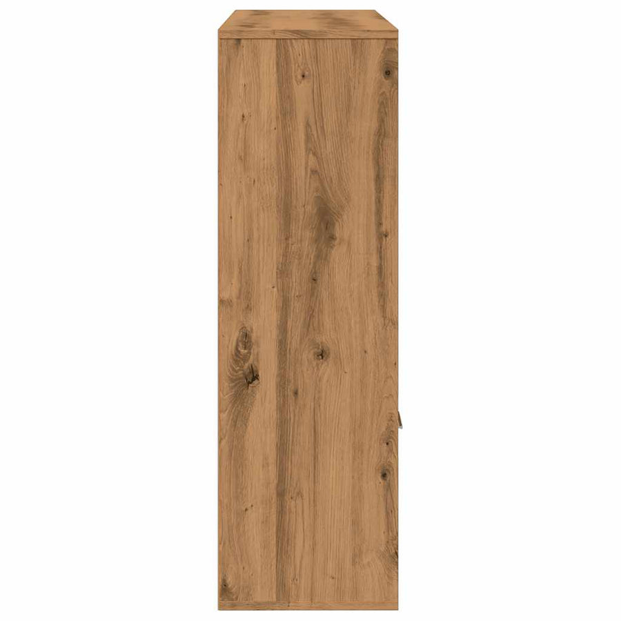 Boekenkast 98x29x97,5 cm bewerkt hout artisanaal eikenkleur