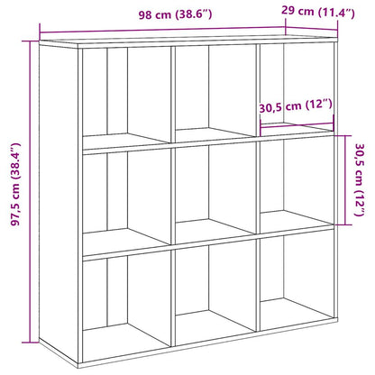 Boekenkast 98x29x97,5 cm oud houtkleurig