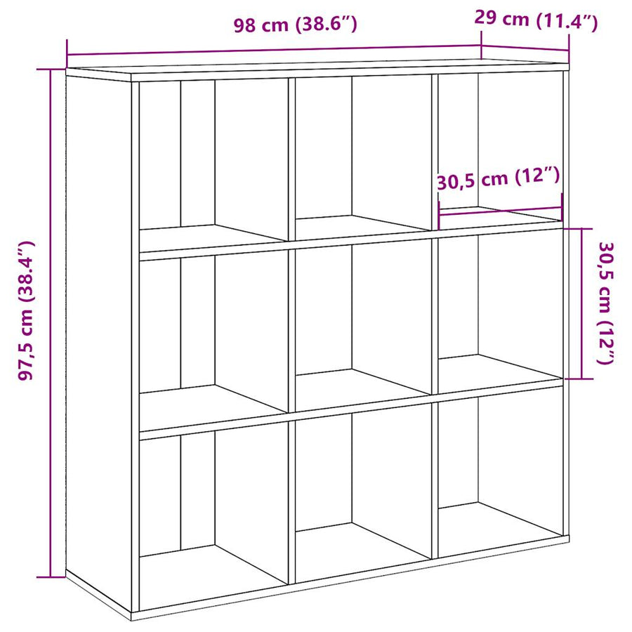 Boekenkast 98x29x97,5 cm artisanaal eikenkleur