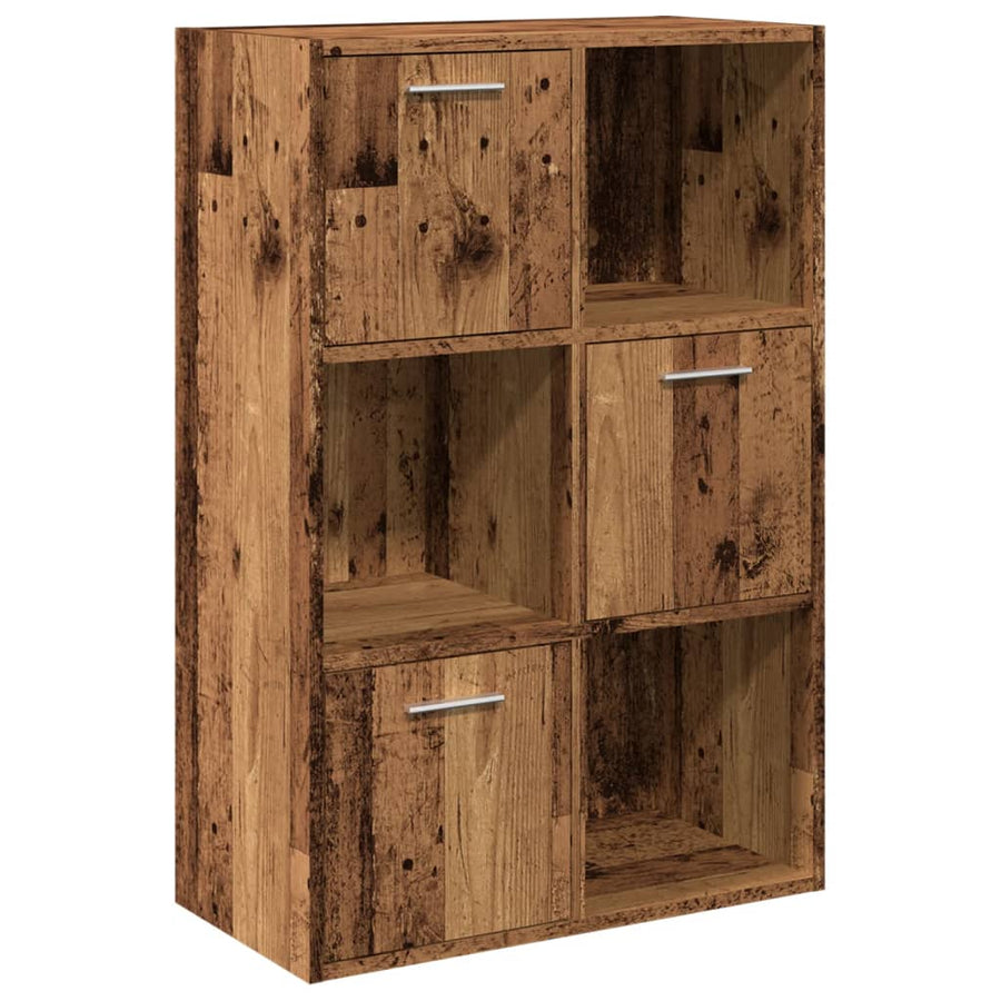 Boekenkast 60,5x30x90 cm bewerkt hout oud houtkleurig