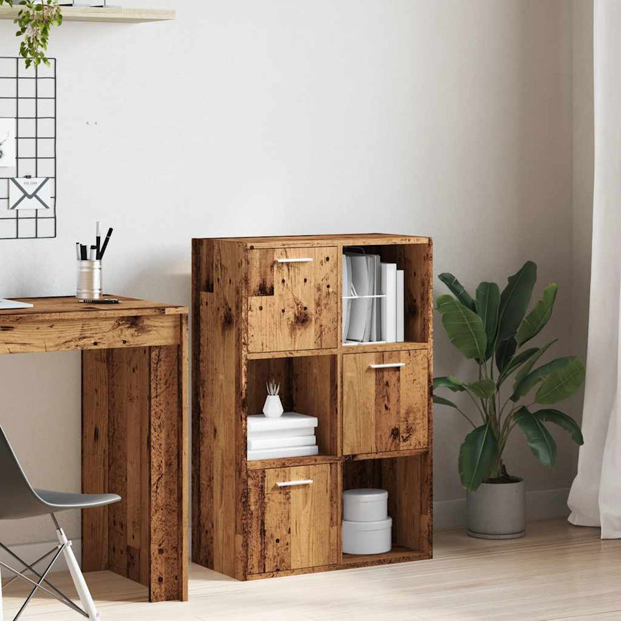 Boekenkast 60,5x30x90 cm bewerkt hout oud houtkleurig