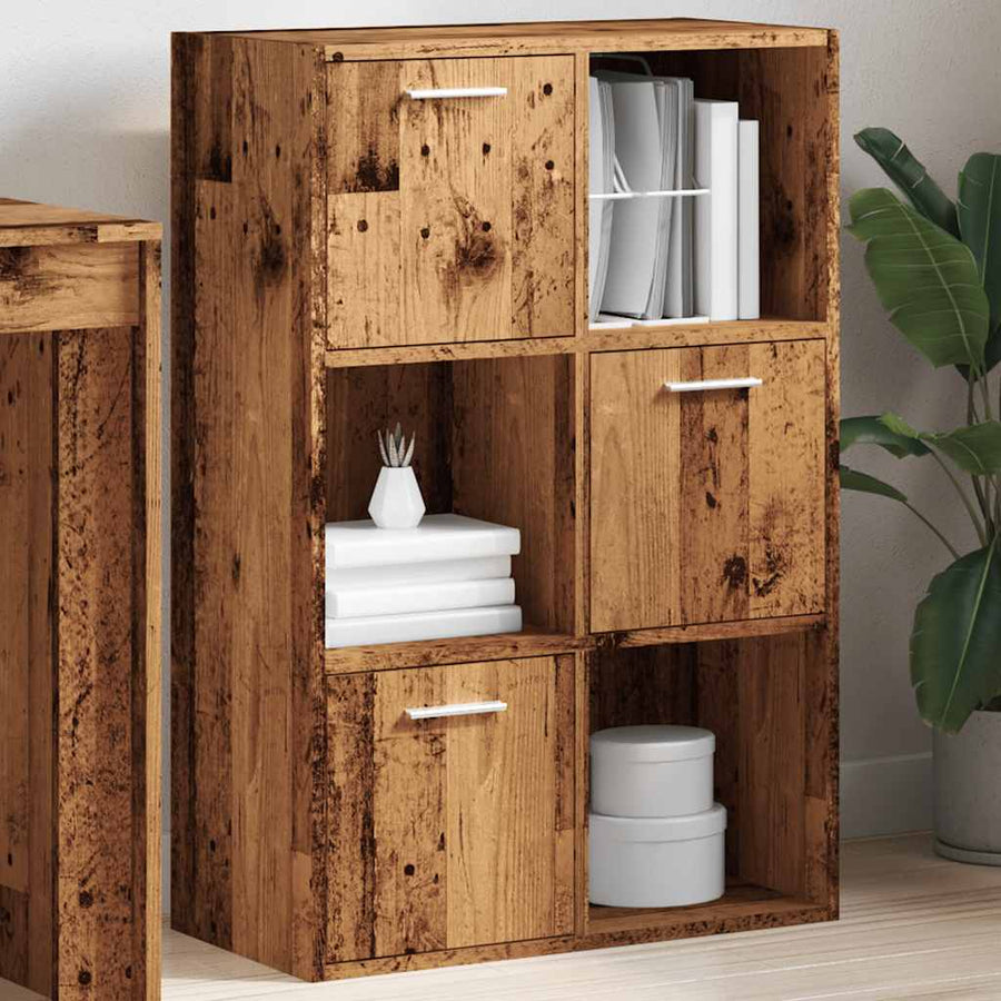 Boekenkast 60,5x30x90 cm bewerkt hout oud houtkleurig