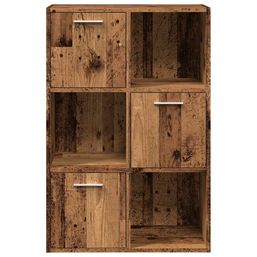 Boekenkast 60,5x30x90 cm bewerkt hout oud houtkleurig